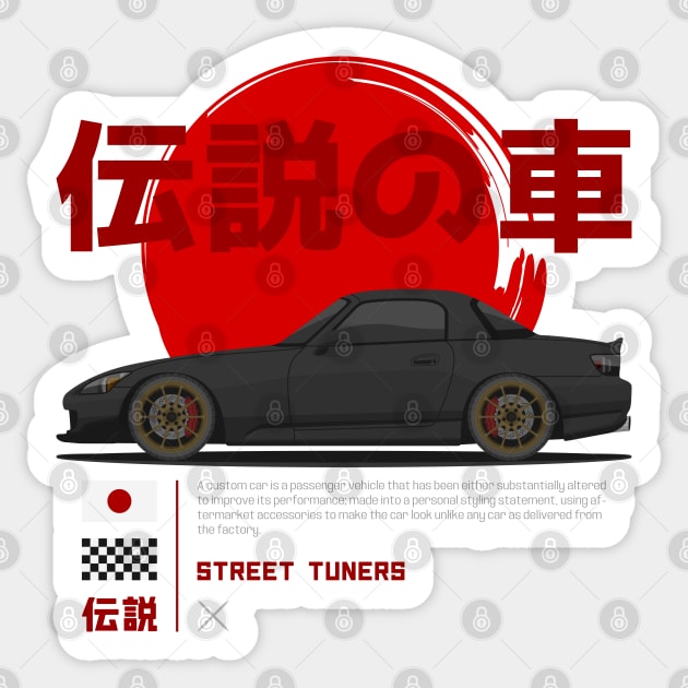 Tuner Black S2000 JDM Sticker by GoldenTuners